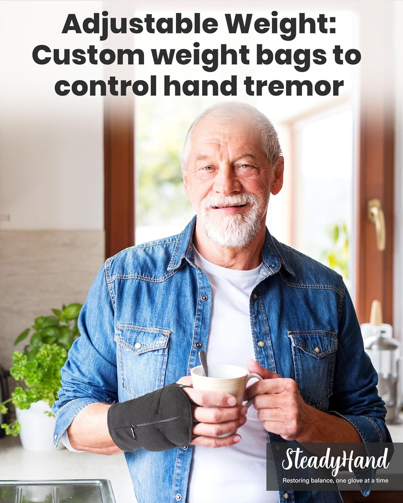 Weighted Hand Glove for Tremor Relief Adjustable Wrist Support for Parkinson’s