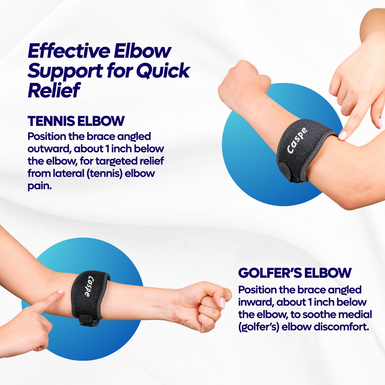 Tennis Elbow Brace Support Arthritis Tendonitis Golfer Arm Joint Pain Band Strap