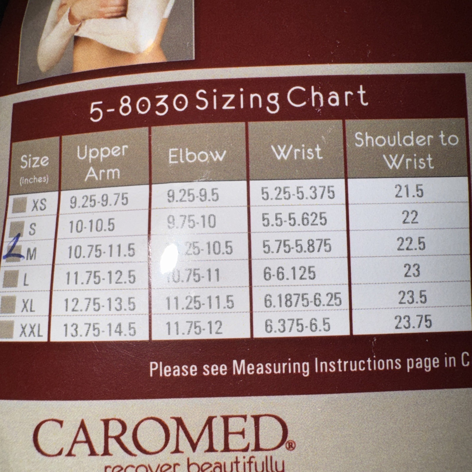 Caromed PostSurgical Compression Vest Style Arm Bandage Garment 8030B XL