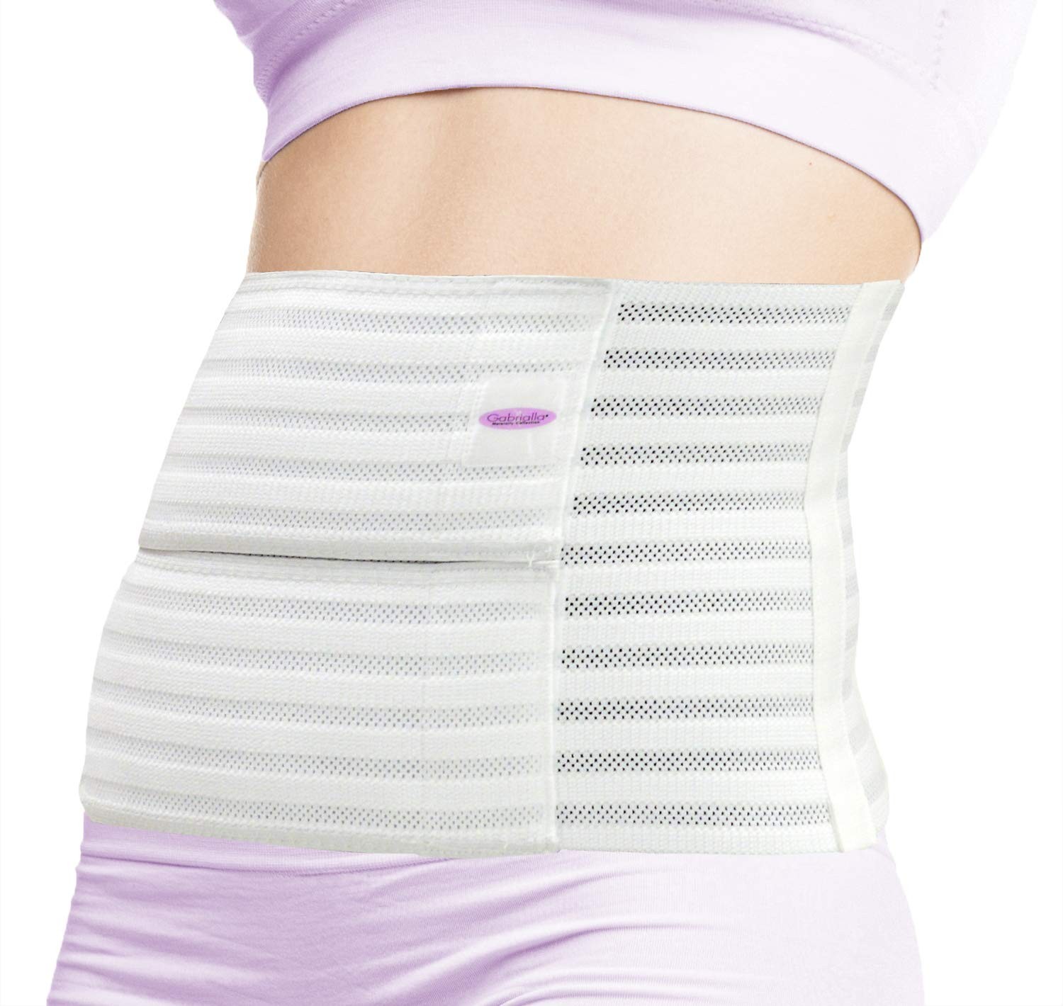 GABRIALLA 9” Abdominal Binder for Women: Ideal Postpartum Medium, White