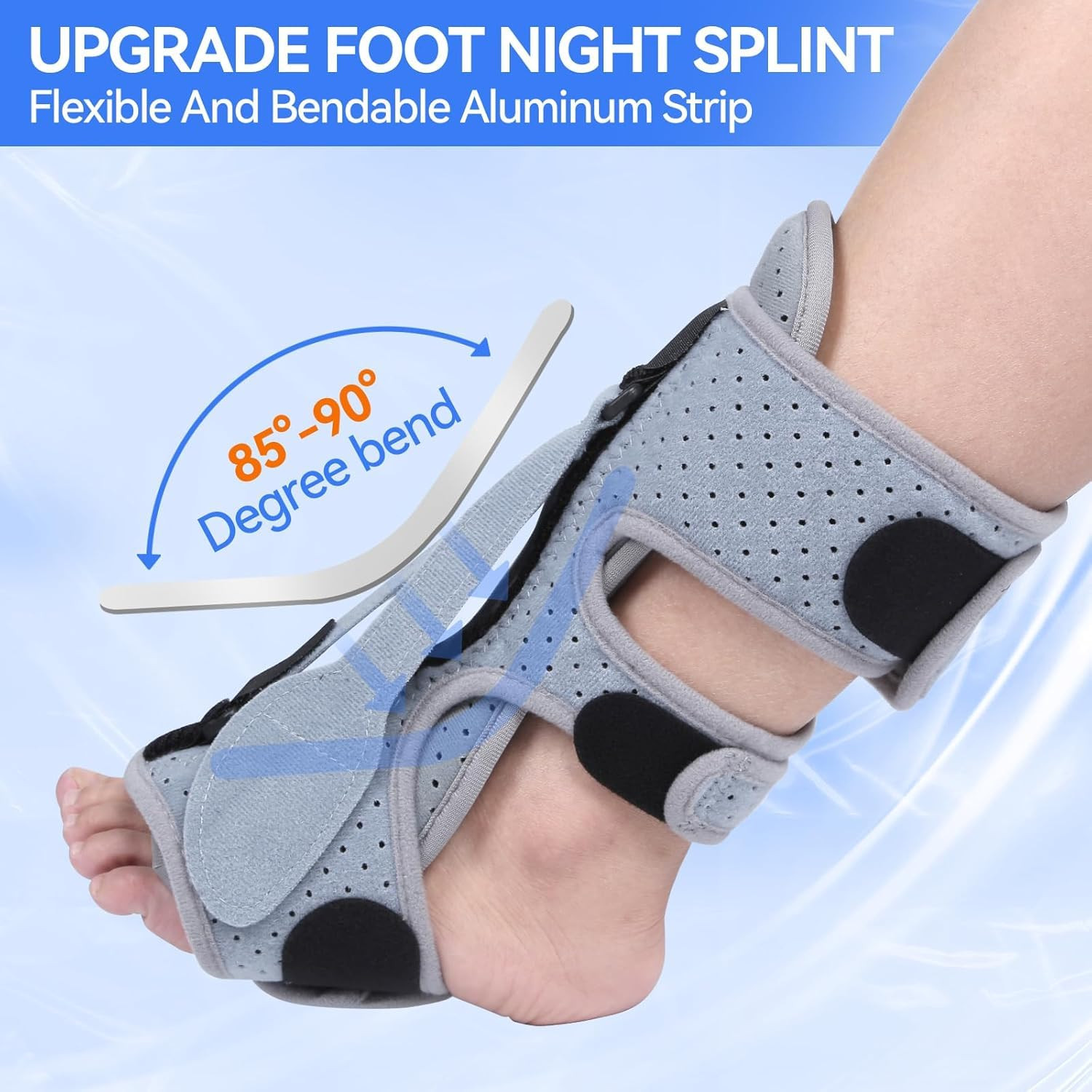 Plantar Fasciitis Night Splint for Women & Men – 3 Adjustable Straps Plantar Fas