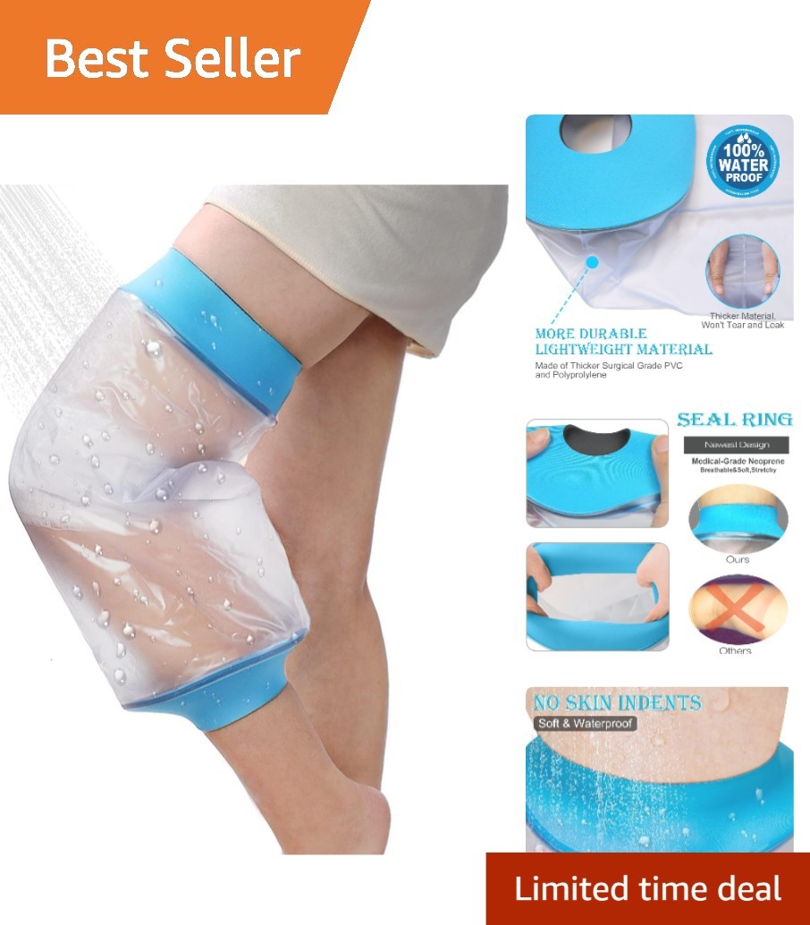 Waterproof Knee Cast Cover for Shower – Reusable Protector for Surgery Recovery