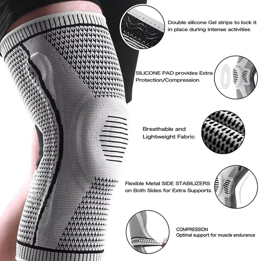 Knee Compression Sleeve Brace Support for Arthritis Pain Relief Sports Running