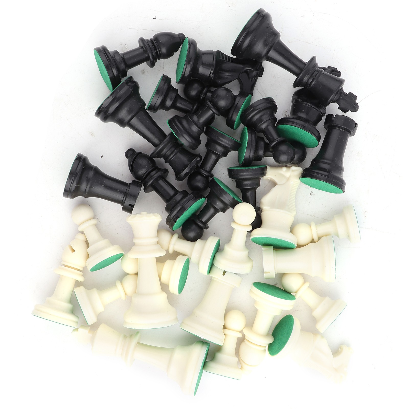 Black&White L Plastic Chessmen Set International Chess Game Complete ☆