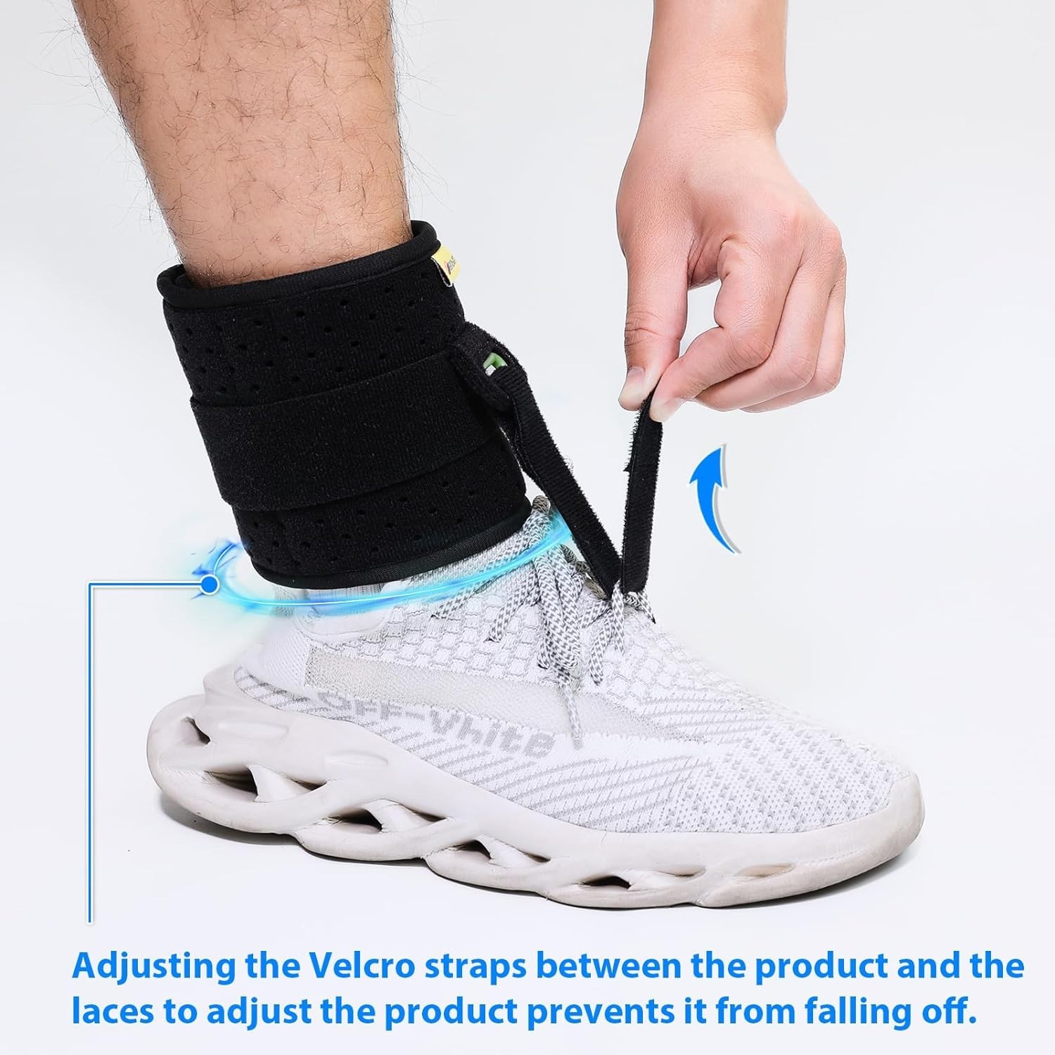 Breathable Adjustable Ankle Brace for Foot Drop Pain Relief Nylon Black Design