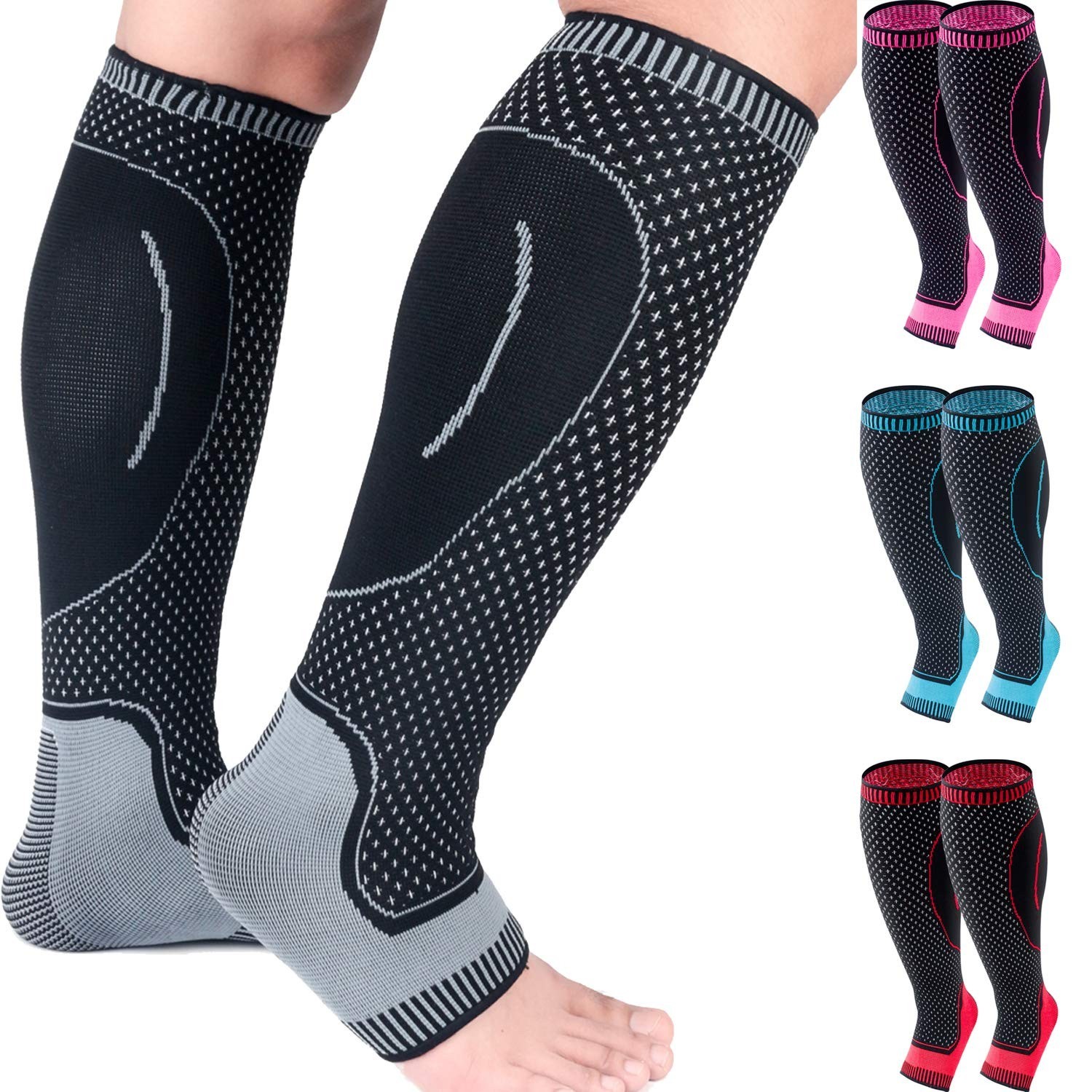 Compression Socks Calf Foot Sleeves for Ankle Heel Plantar Fasciitis Support …