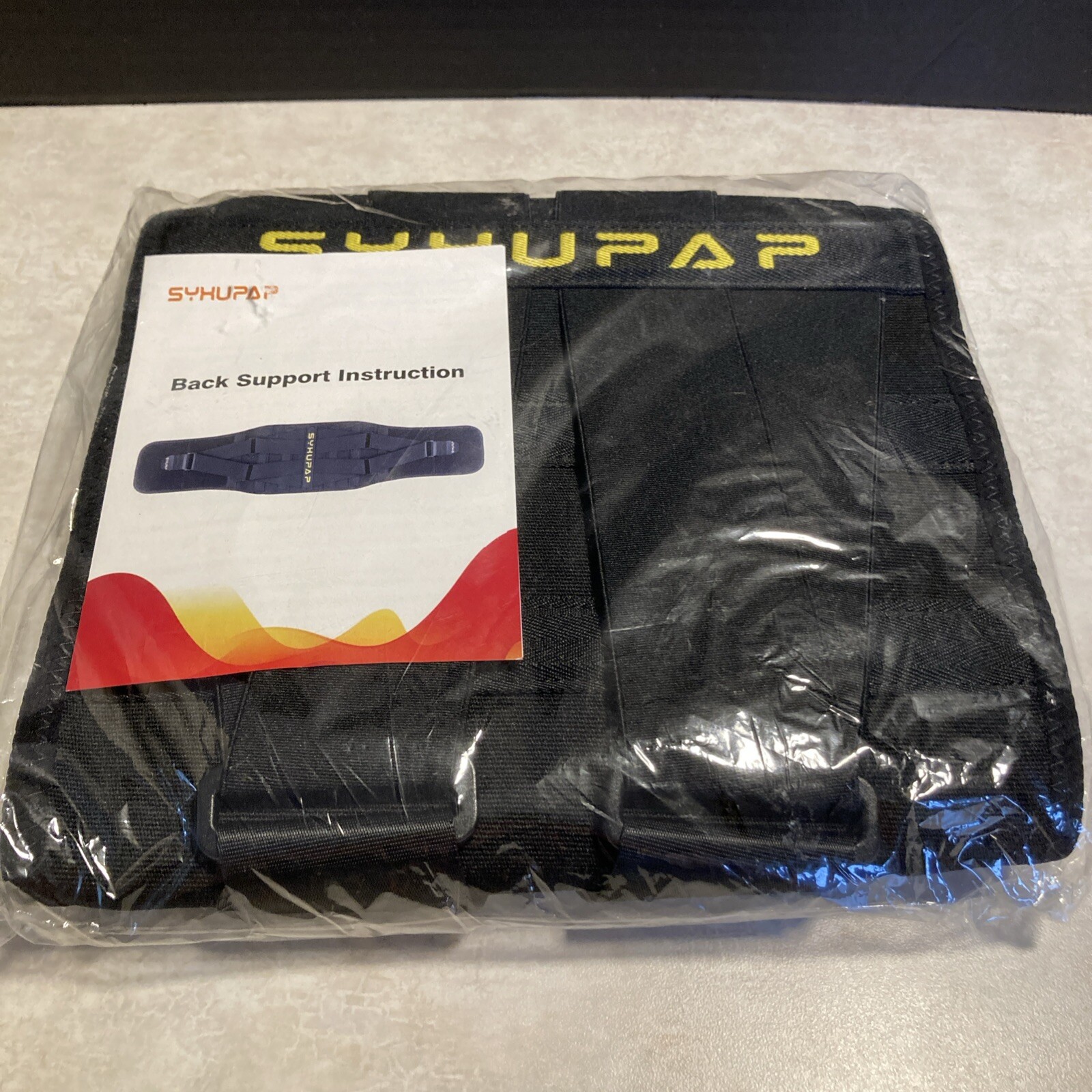 Syxupap Back Support Size L Adjustable Sweat Belt Black Unisex New Health Pain