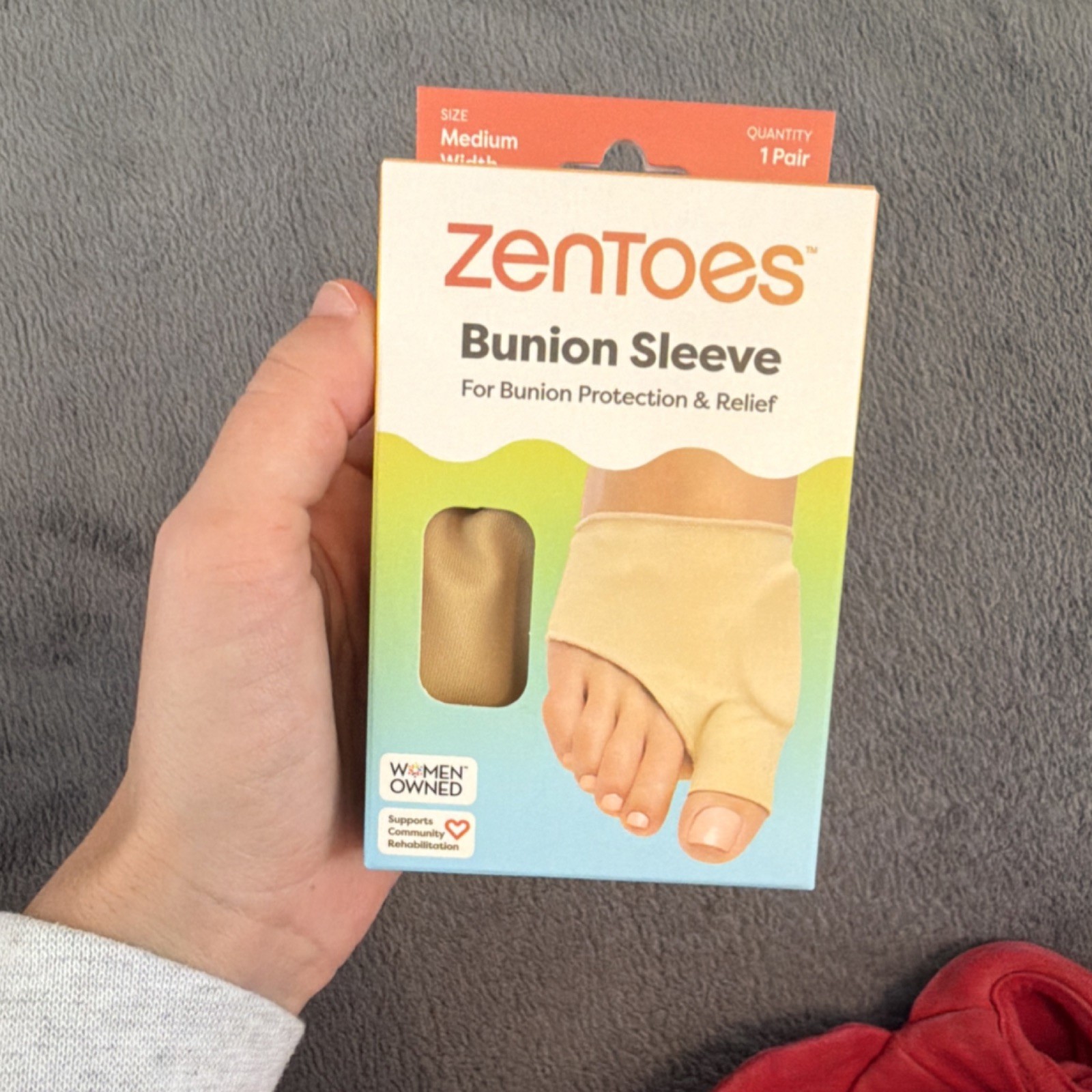 ZenToes Bunion Sleeve Medium SEBS Gel Targeted Pad Breathable Non-slip Beige