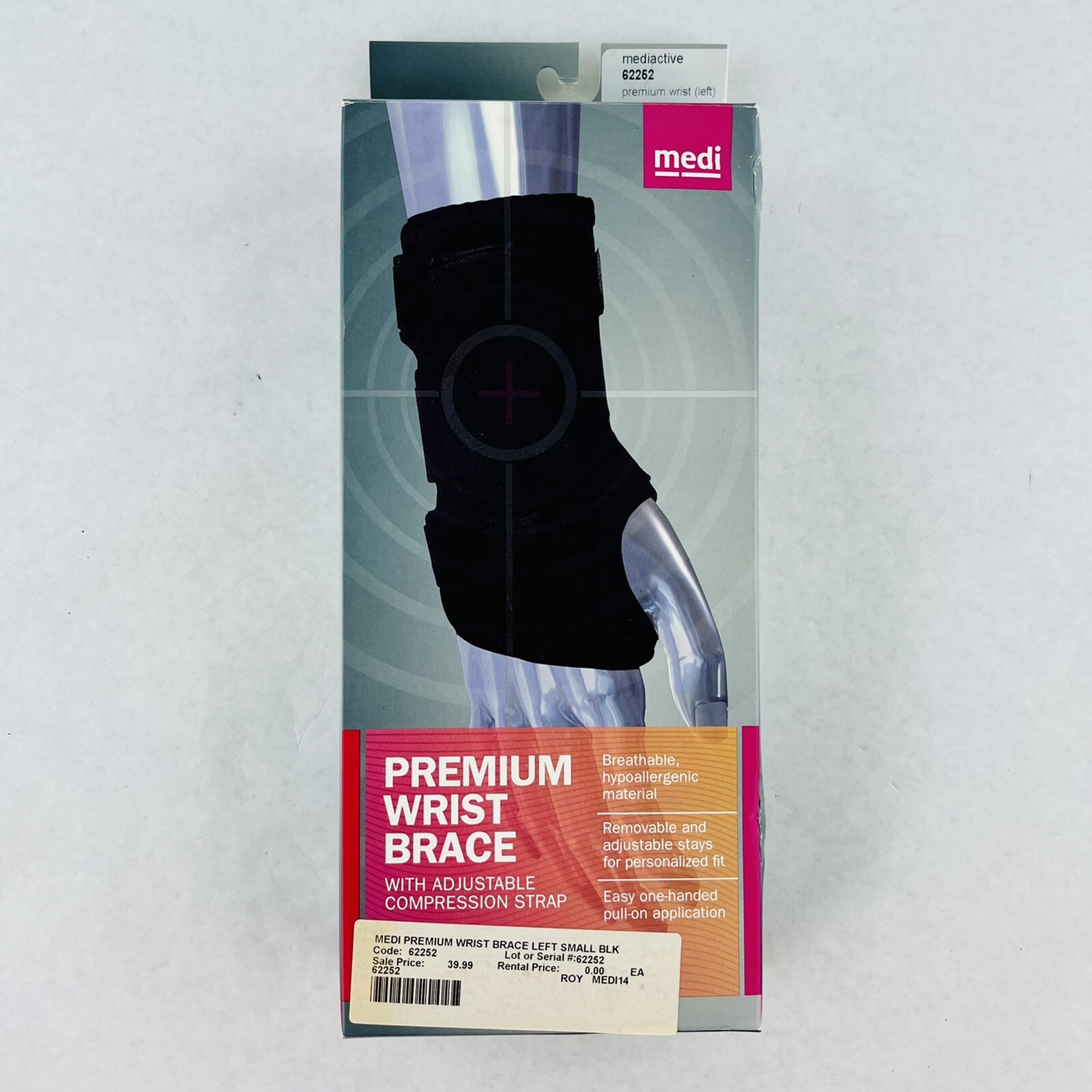Medi Premium Wrist Brace With Adjustable Compression Strap