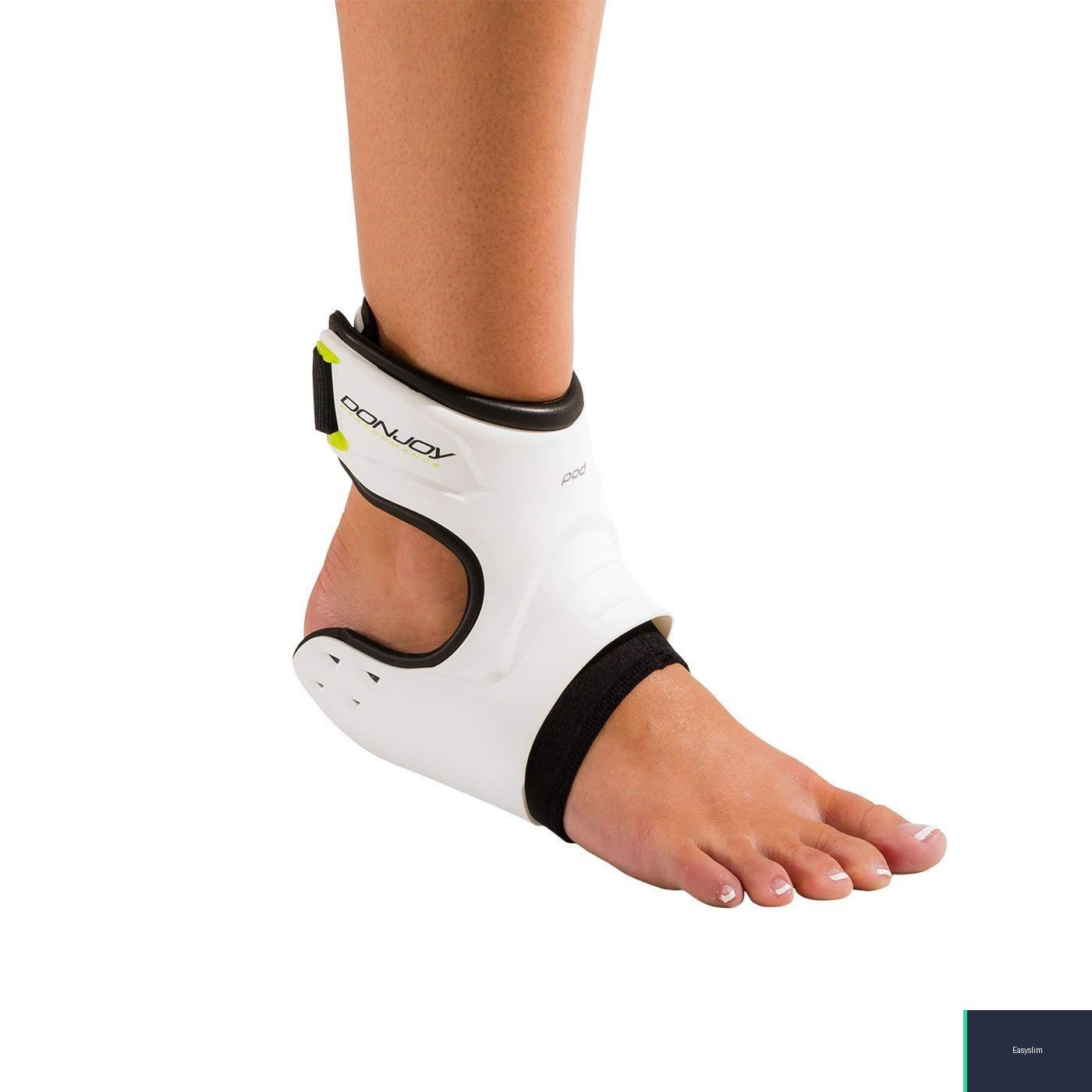 Ankle Support Brace Left Large White Molded TPU Shell EVA Cushioning