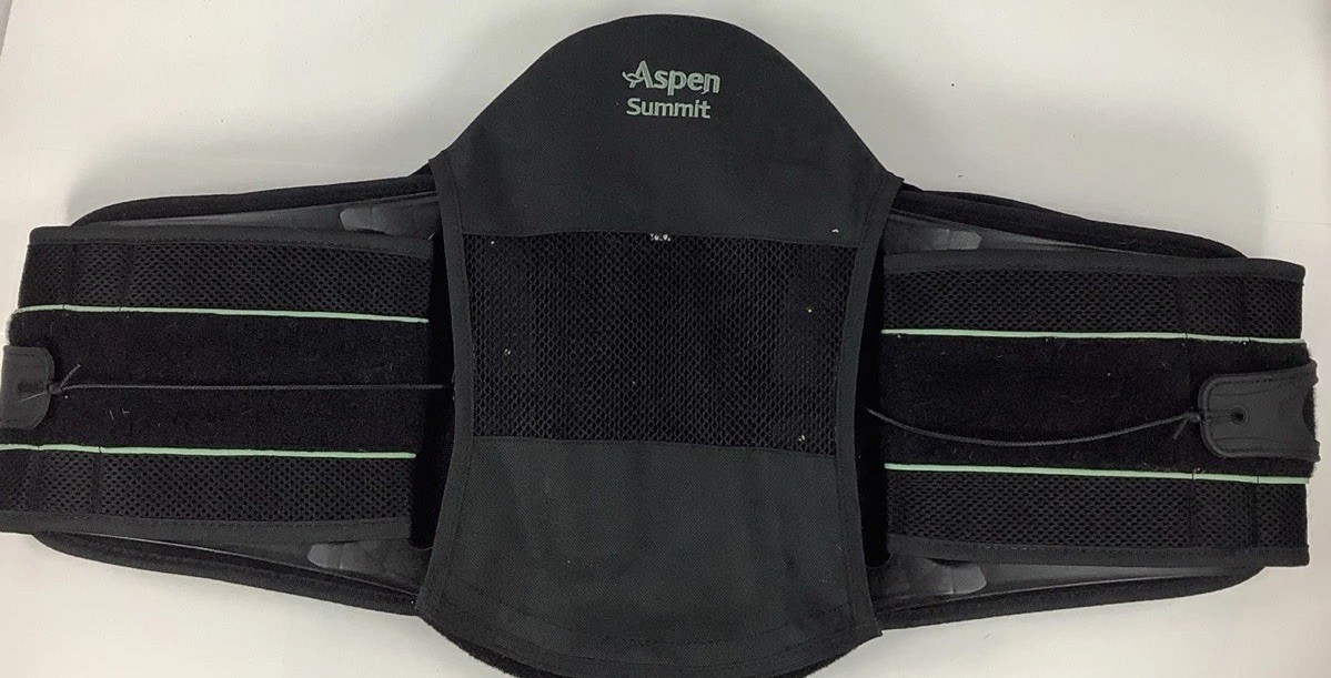 Aspen Summit Lumbar Back Brace Adjustable Support Belt Orthopedic Black