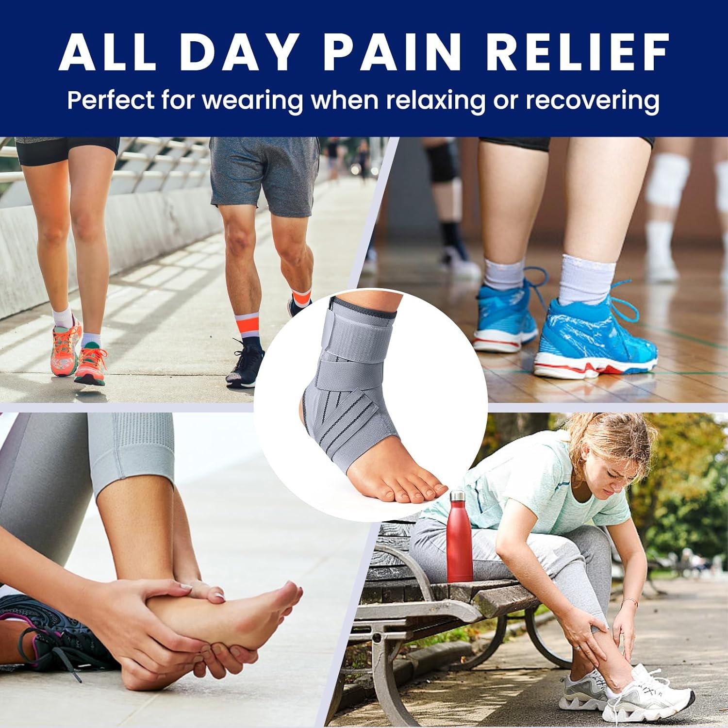 Ankle Brace Adjustable Support Stabilizer for Sprains Tendon Pain Left XL