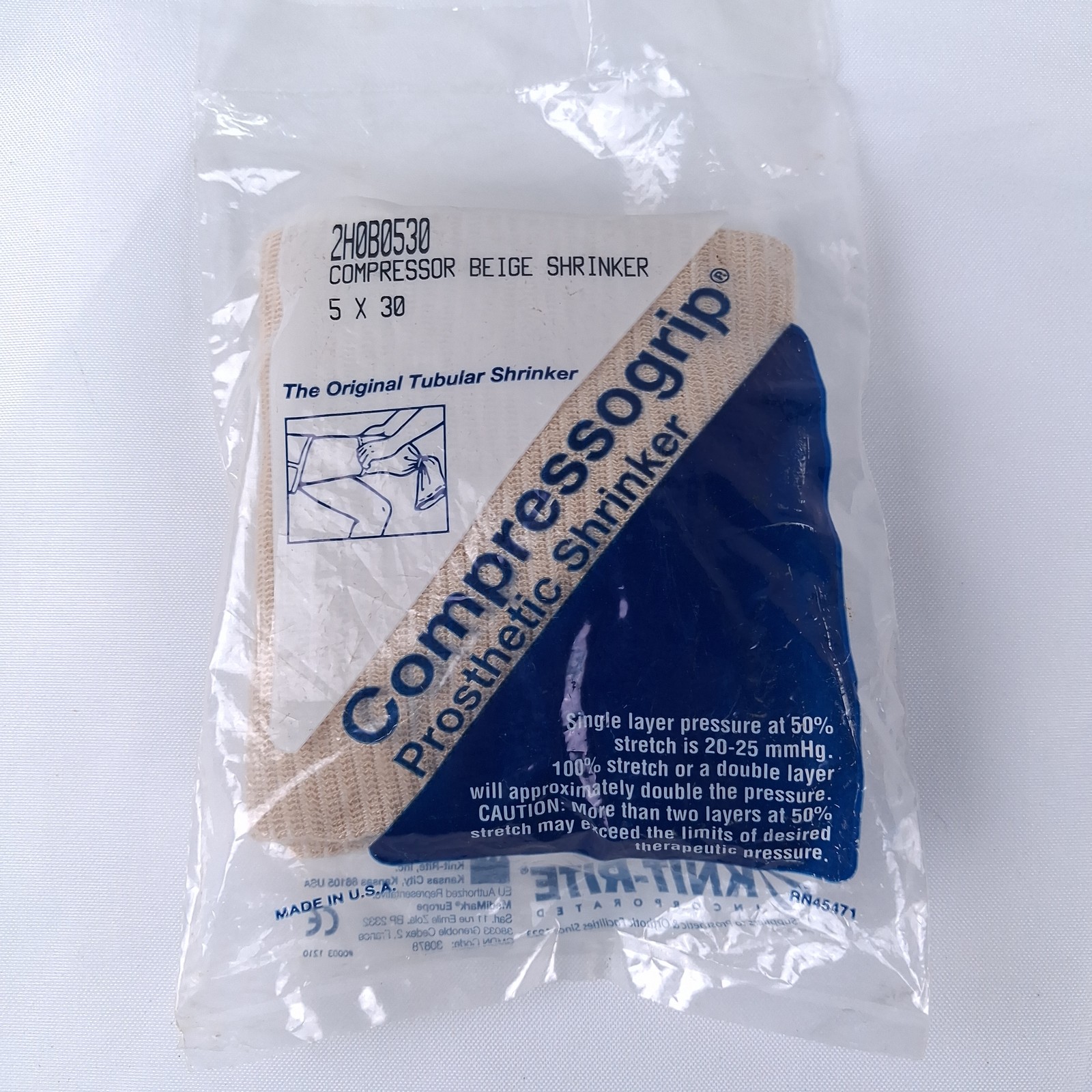 Knit-Rite Compressogrip Prosthetic Shrinker 2H0B0530 Beige 5×30 NEW