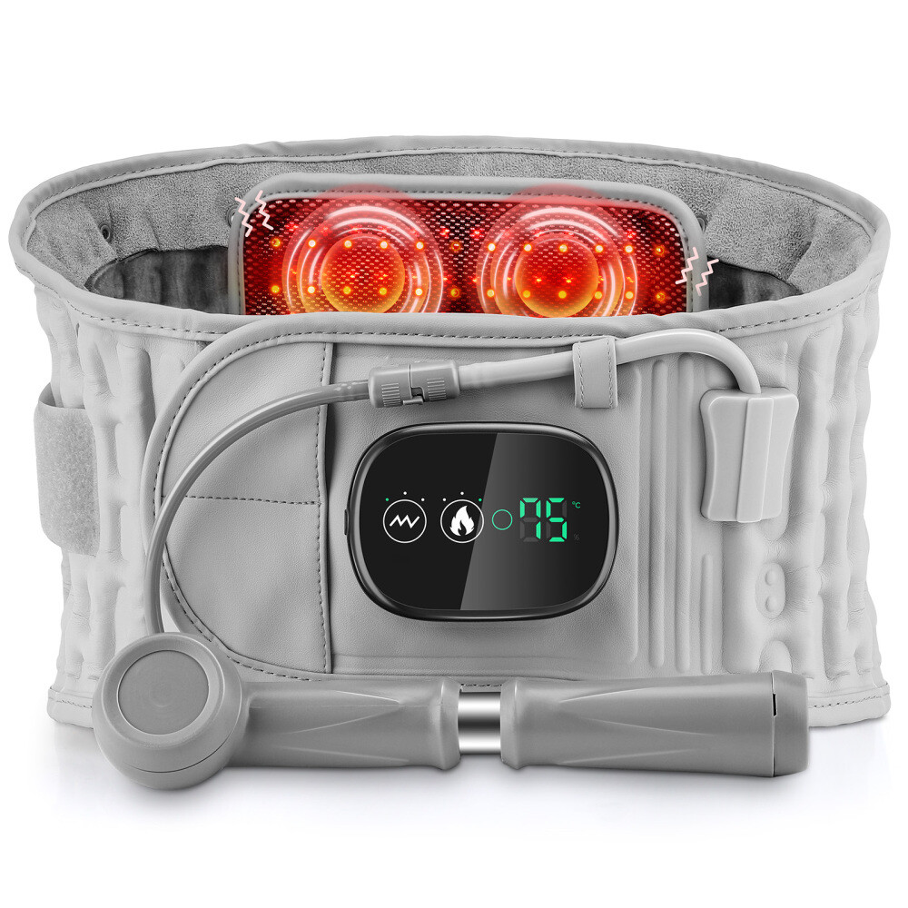 Inflatable Decompression Vibration Massage Back Belt Red Light Heating Therapy