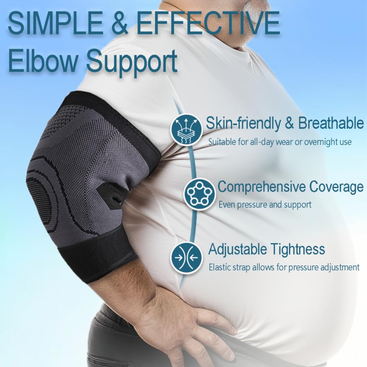 Plus Size Elbow Stabilizer Brace Arm Support Tennis Arthritis Tendonitis