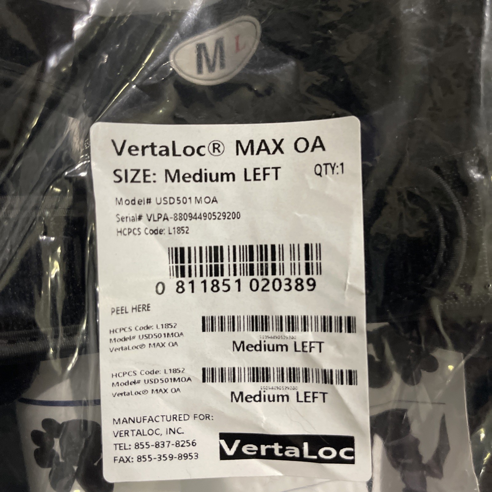 VERTALOC Knee Brace LEFT Medium Leg Max OA Support NEW