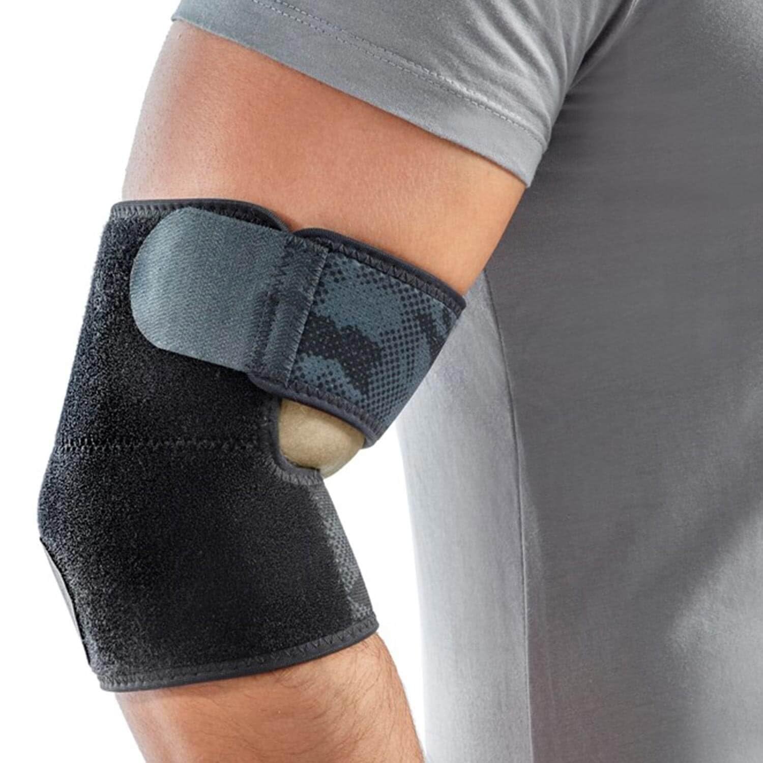 Movibrace Elbow Compression Bandage – Adjustable Strap, Fits 9-13″ Elbow