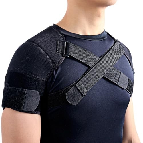 Double Shoulder Support Brace Strap Wrap Neoprene Protector,S Small