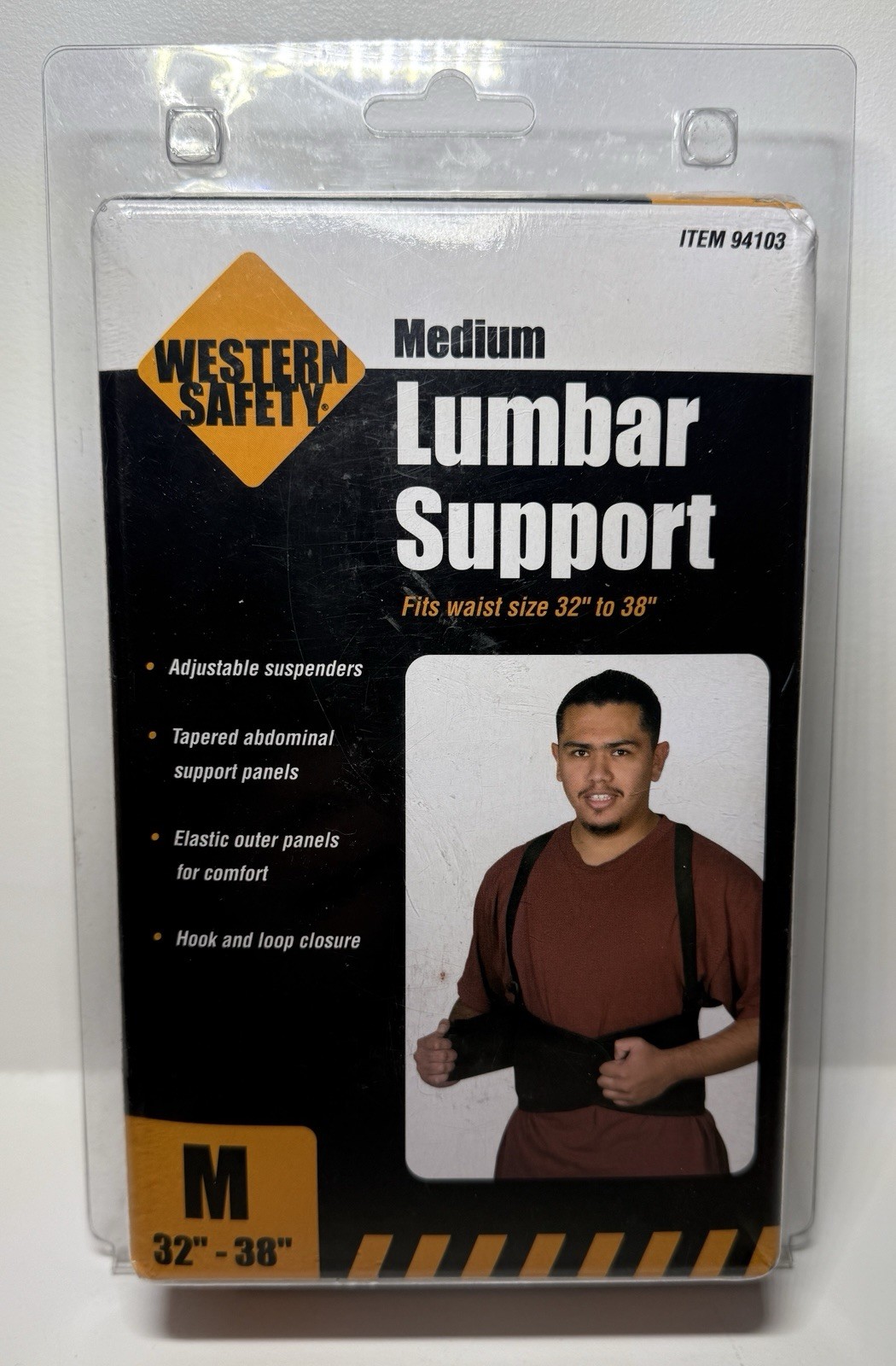 Western Safety Lumbar Support Medium 32″ – 38″ Adjustable Abdominal panels Elast