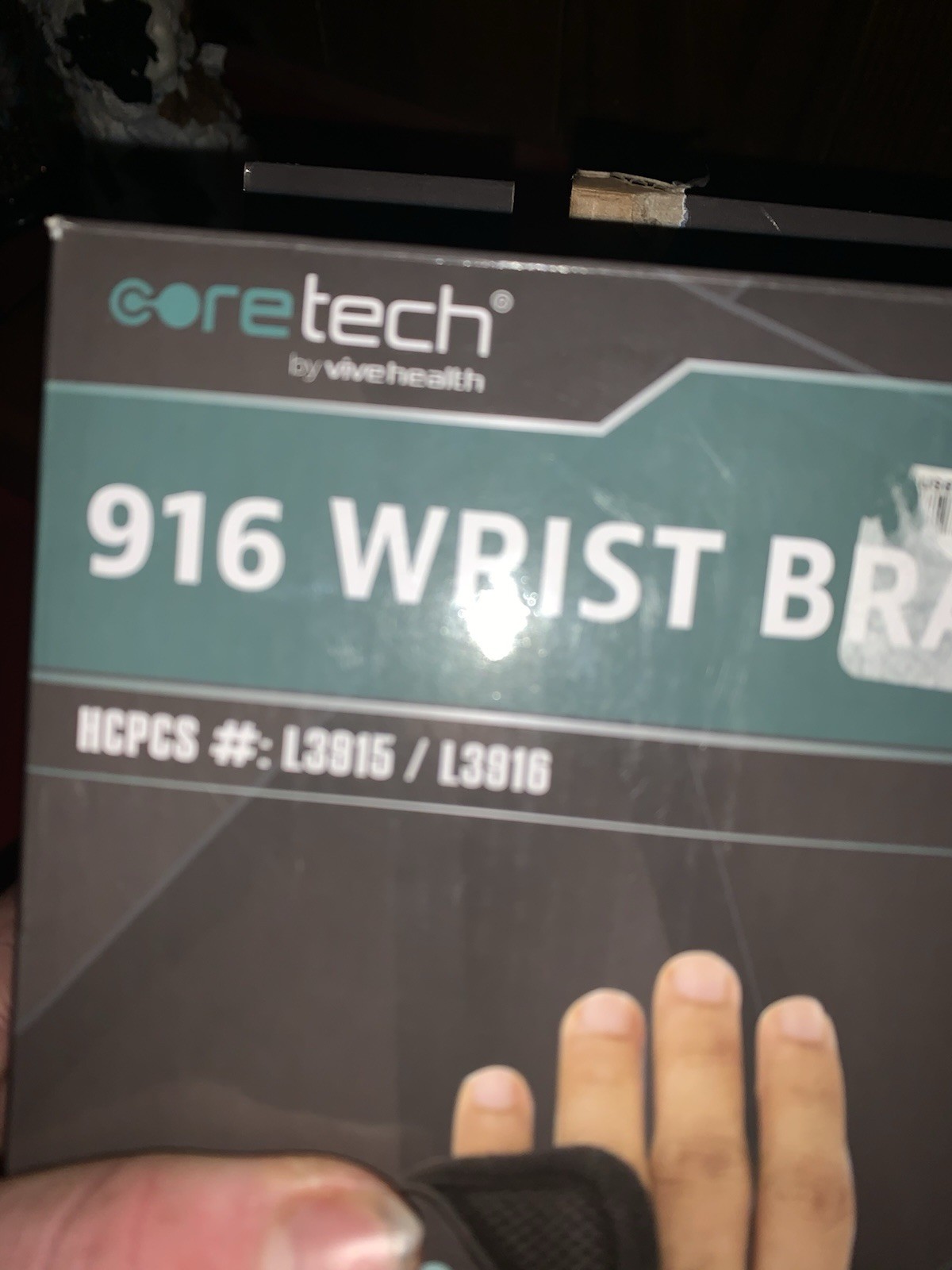 New Open Box – CORETECH 916 Left Wrist Brace/Splint – Black