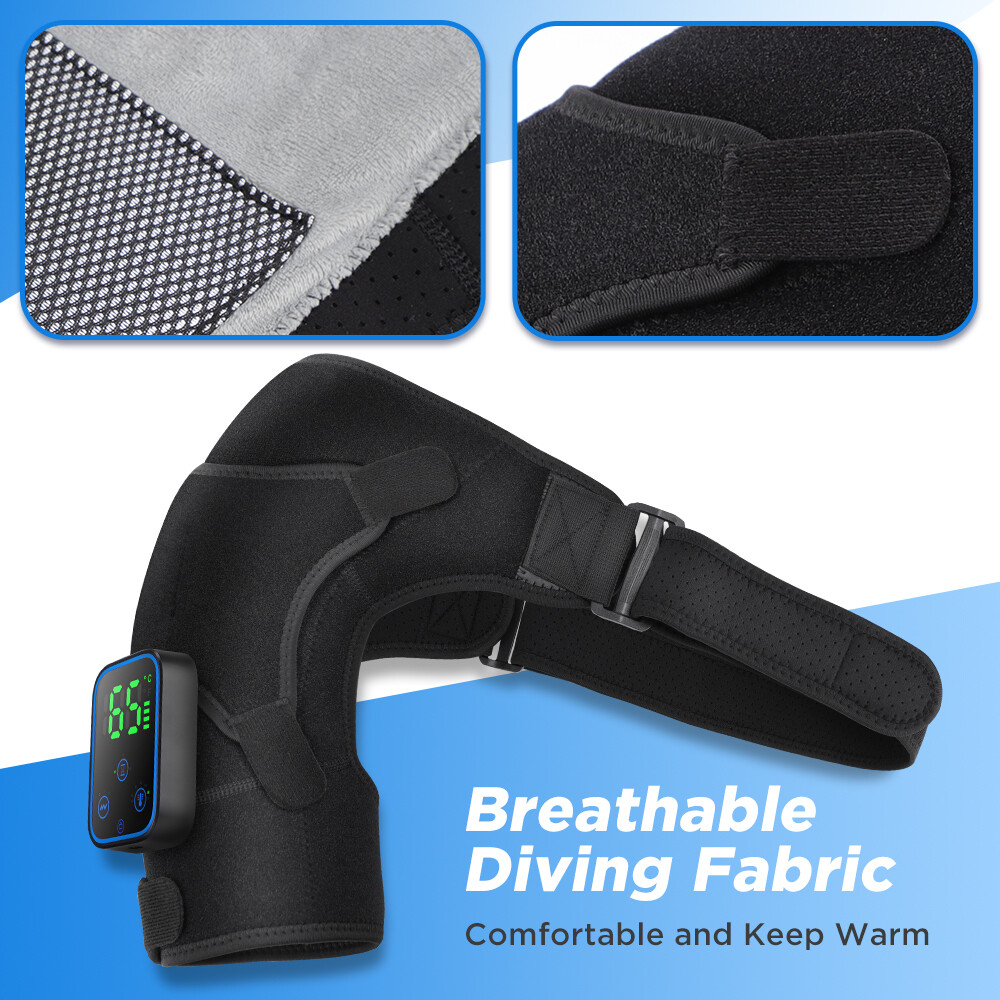 APP Control Cordless Shoulder Brace Massager Heating Vibration for Pain Relief