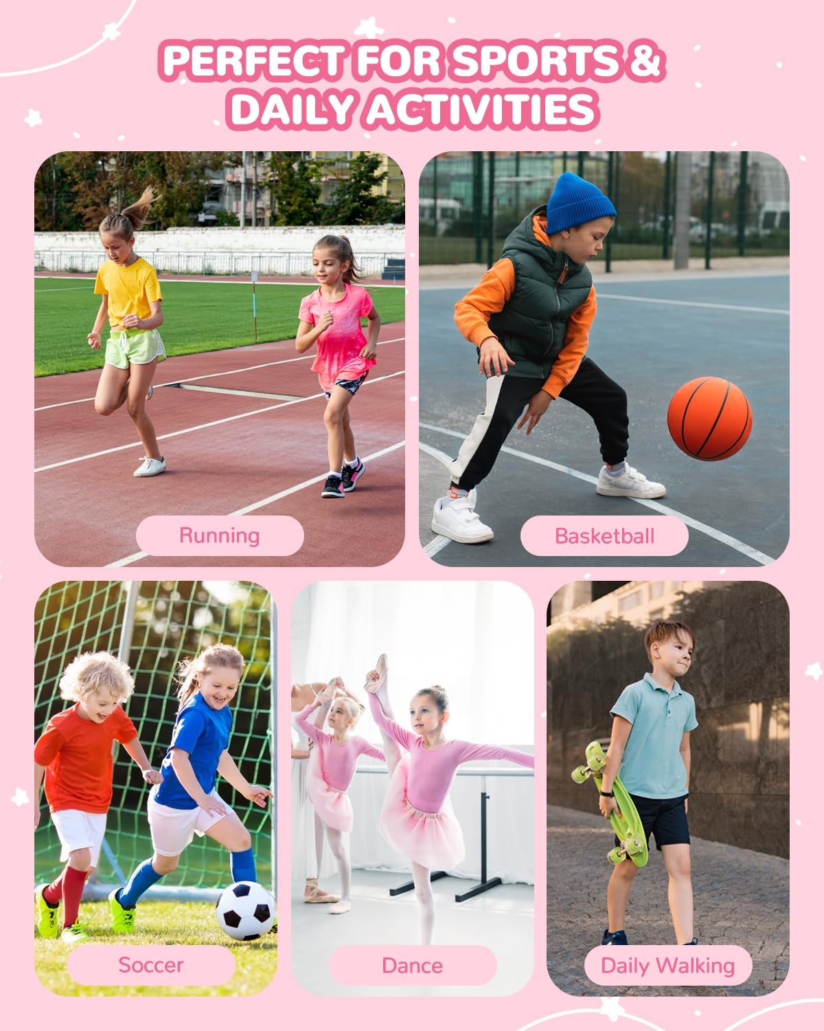 6 PCS Kids Ankle Brace Set Support Wraps Knitted Sleeve Sprains Small Size