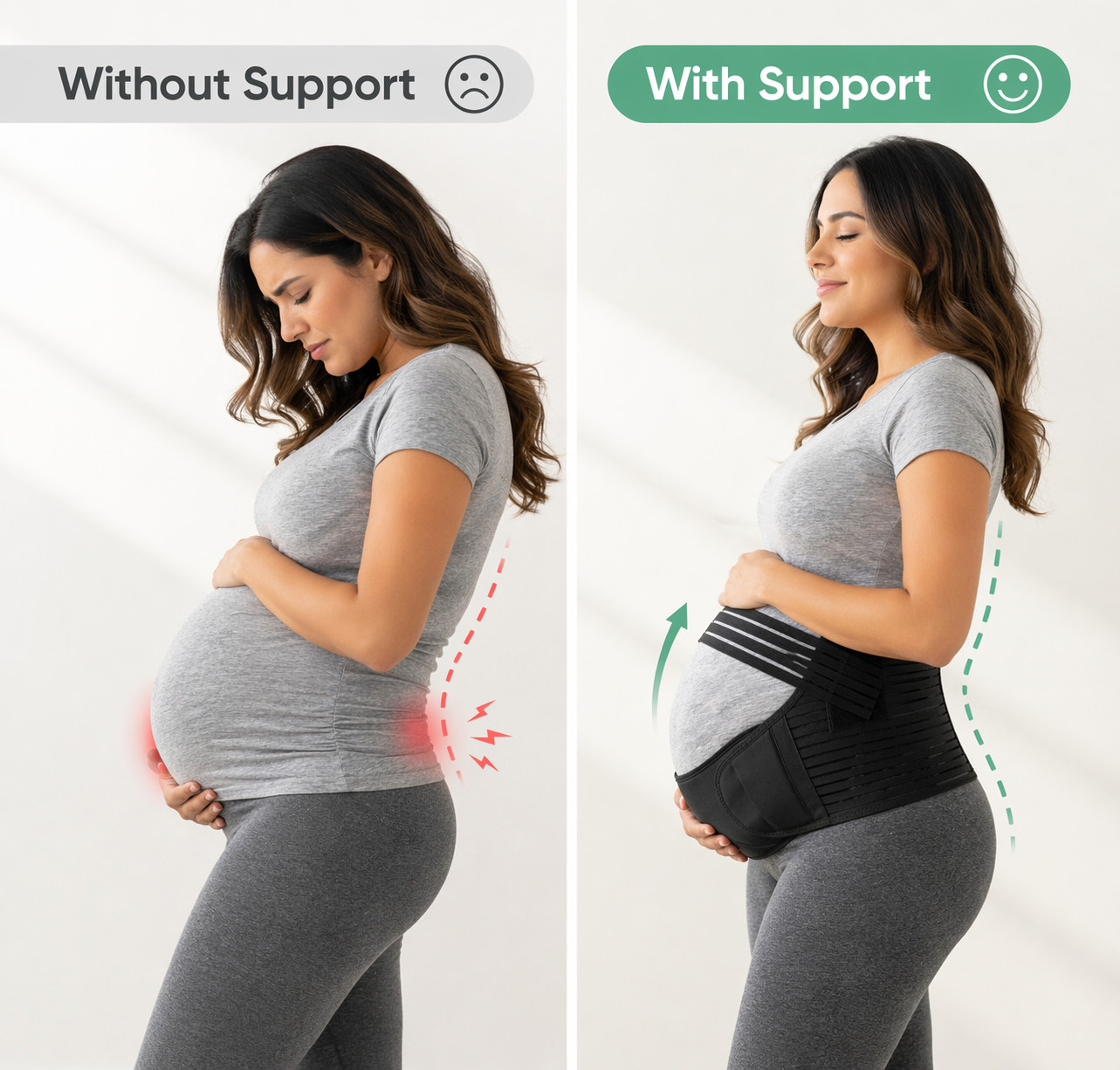 2 Pack Maternity Belly Band Support Pregnancy Back Brace Postpartum Wrap Bundle