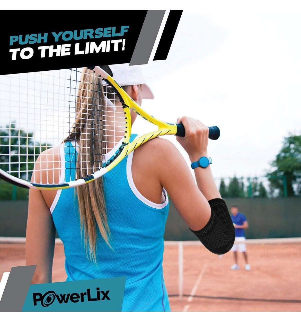 2-POWERLIX Elbow Sleeve, Tendinitis, Tennis or Golfers Elbow, Arthritis, Black