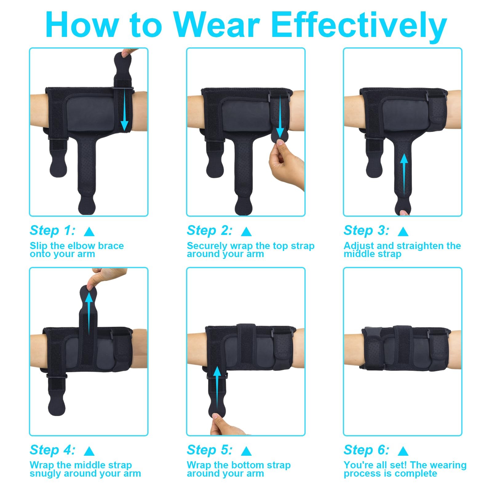 Elbow Brace for Ulnar Nerve Entrapment, Adjustable Cubital Tunnel S/M
