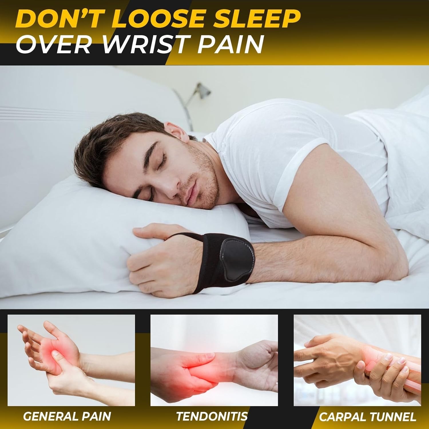 Eco-Friendly Adjustable Wrist Brace for Tendonitis & Arthritis Relief – Size M