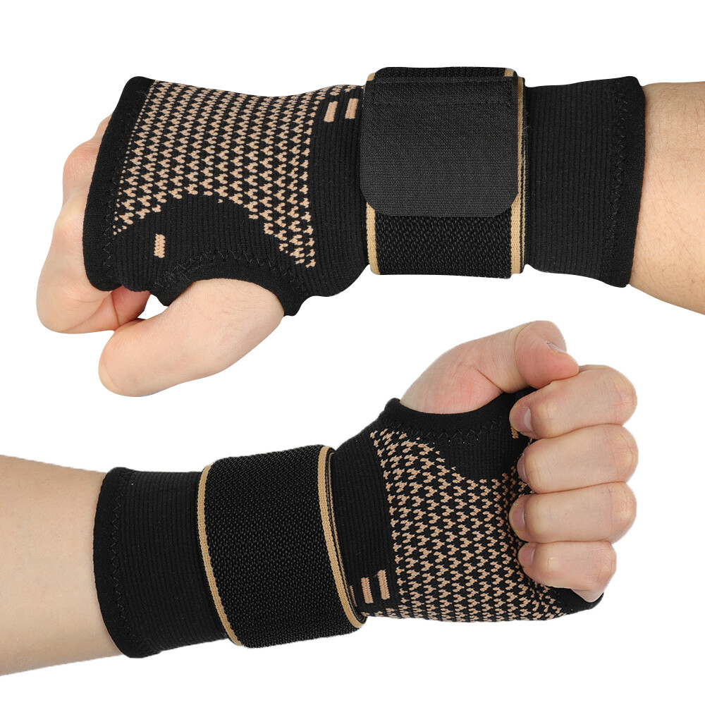 Copper Wrist Compression Glove Hand Support Pain Relief Joint Self Care Single