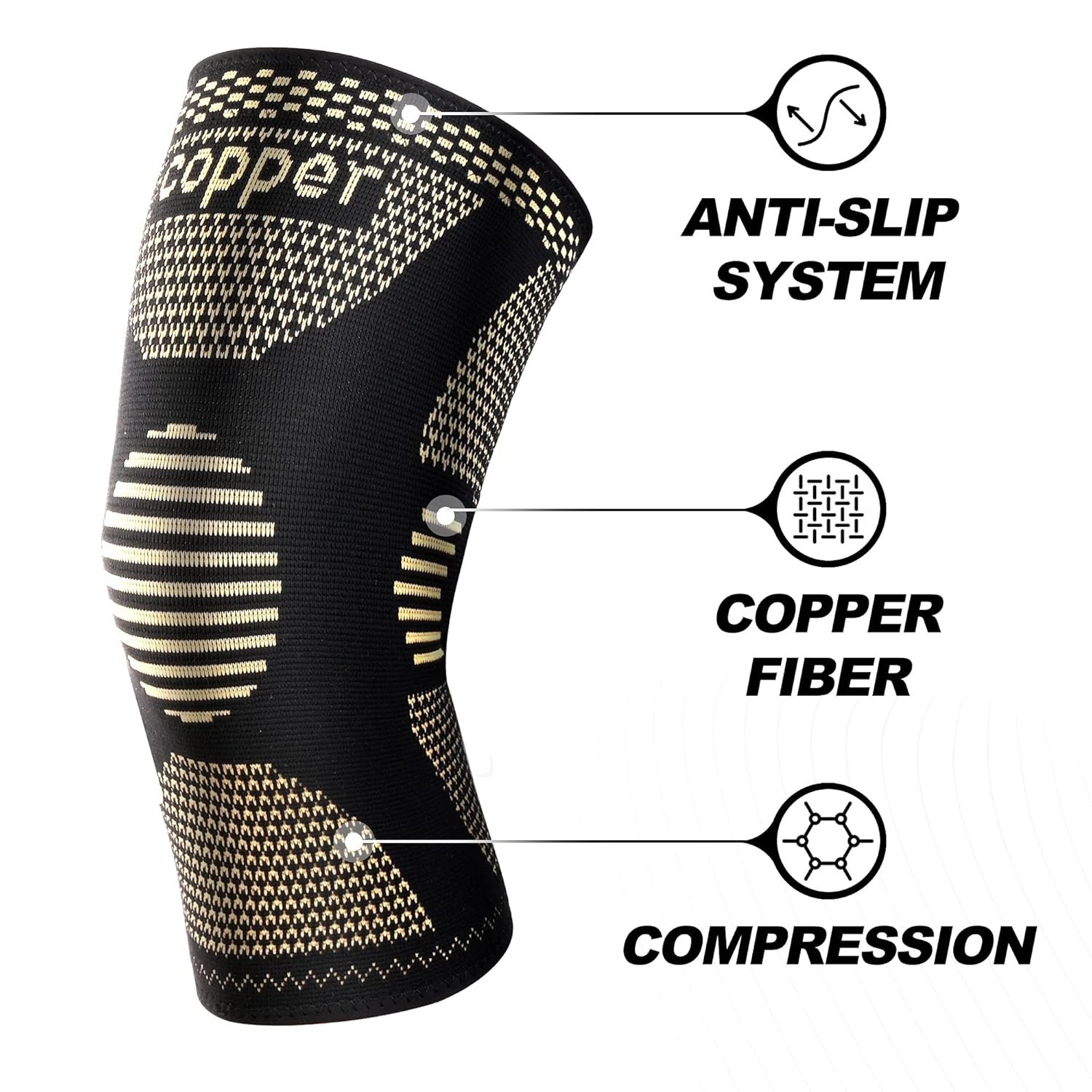 2 Pack Knee Braces for Knee Pain, Knee Support Compression Sleeve