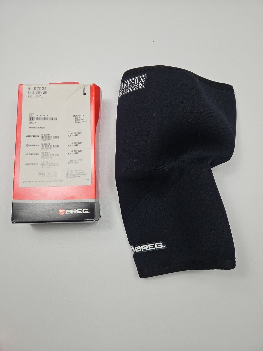 BREG 07042 Knee Support Sleeve, Neoprene Large New Open Box Orthopedic Brace
