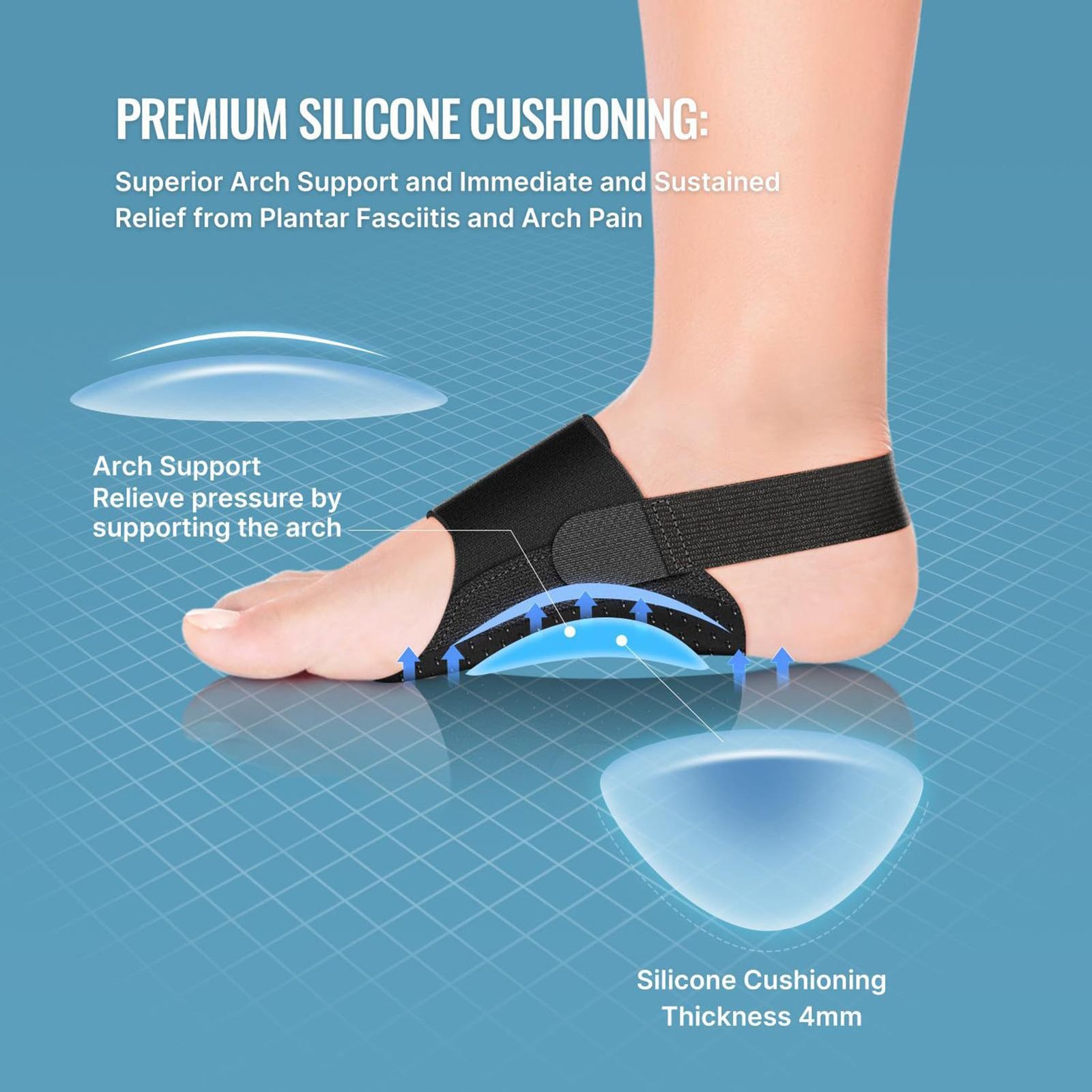 1 Pair Arch Support Inserts Footwear Arch Cushions Flat Feet Relief Support NEW