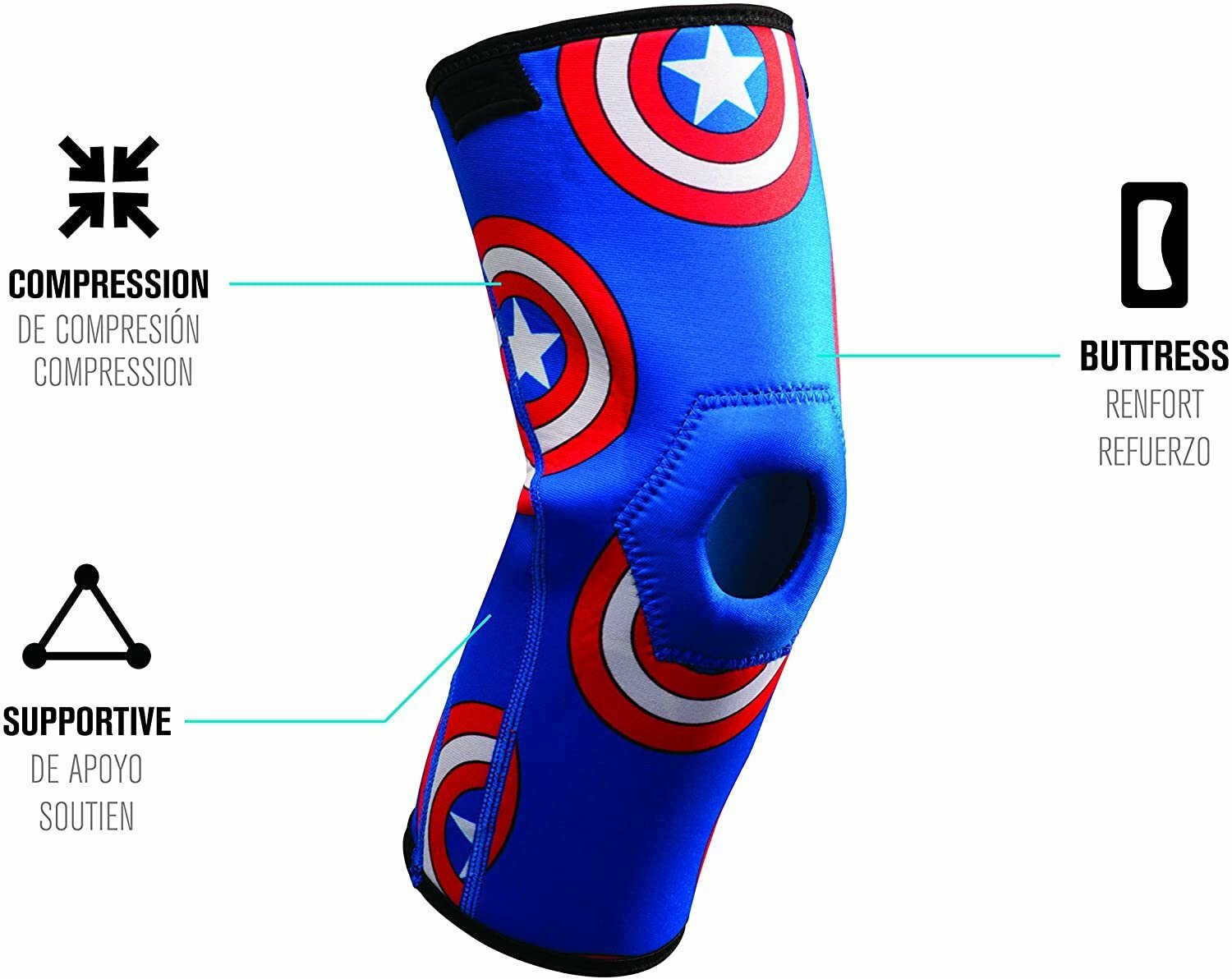 DonJoy Advantage Kids Patella Knee Sleeve Featuring Marvel – Captain America XS