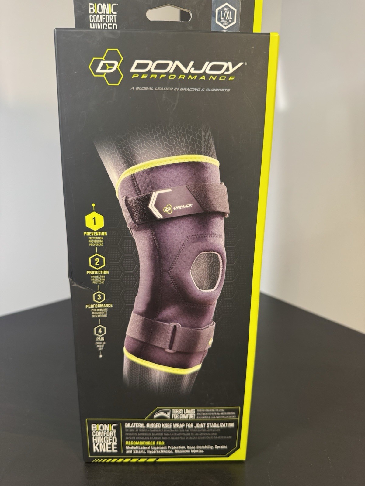 DonJoy Knee Brave Performance Bionic Hinged Comfort Strapped Large/XLarge NIB