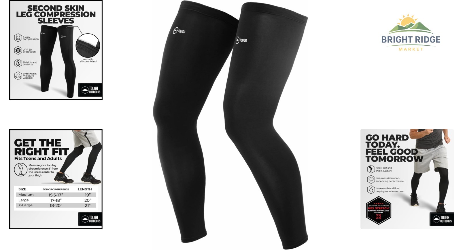 High Stretch Leg Compression Sleeves for Sports – Ideal for Cycling & Basketball