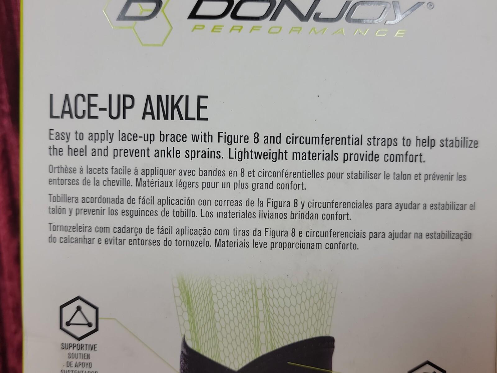 NEW NIP NIB Ankle Brace L Lace Up Adjustable Stabilization Ankle Instability LGE