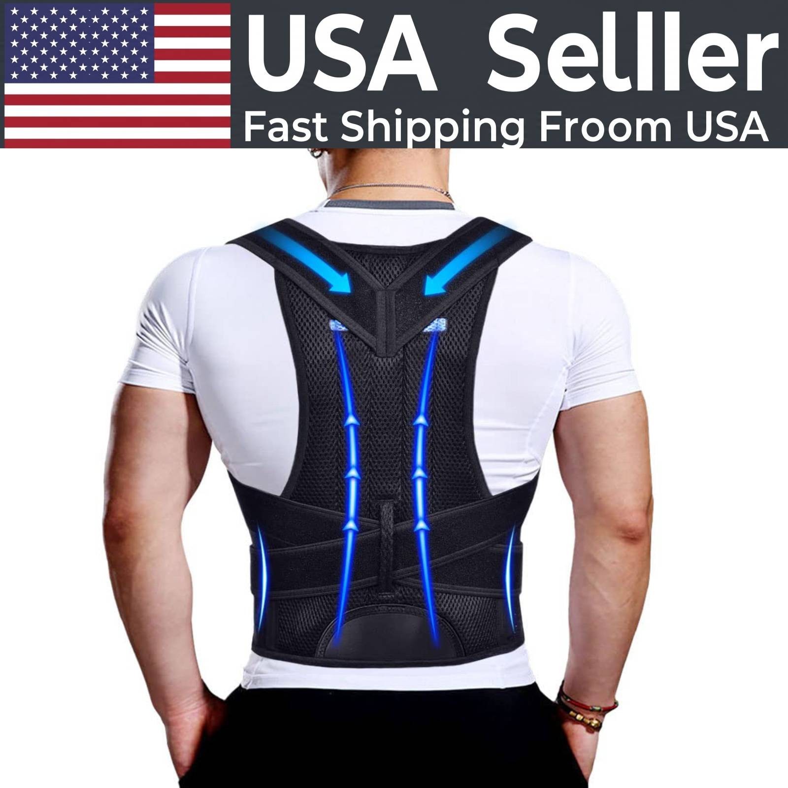 Upgraded Posture Corrector Back Brace Lumbar Support Neck Shoulder Pain