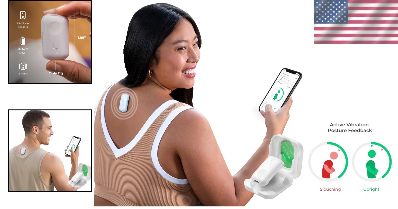 Smart Posture Trainer & Tracker with App – Long Battery Life, Bluetooth