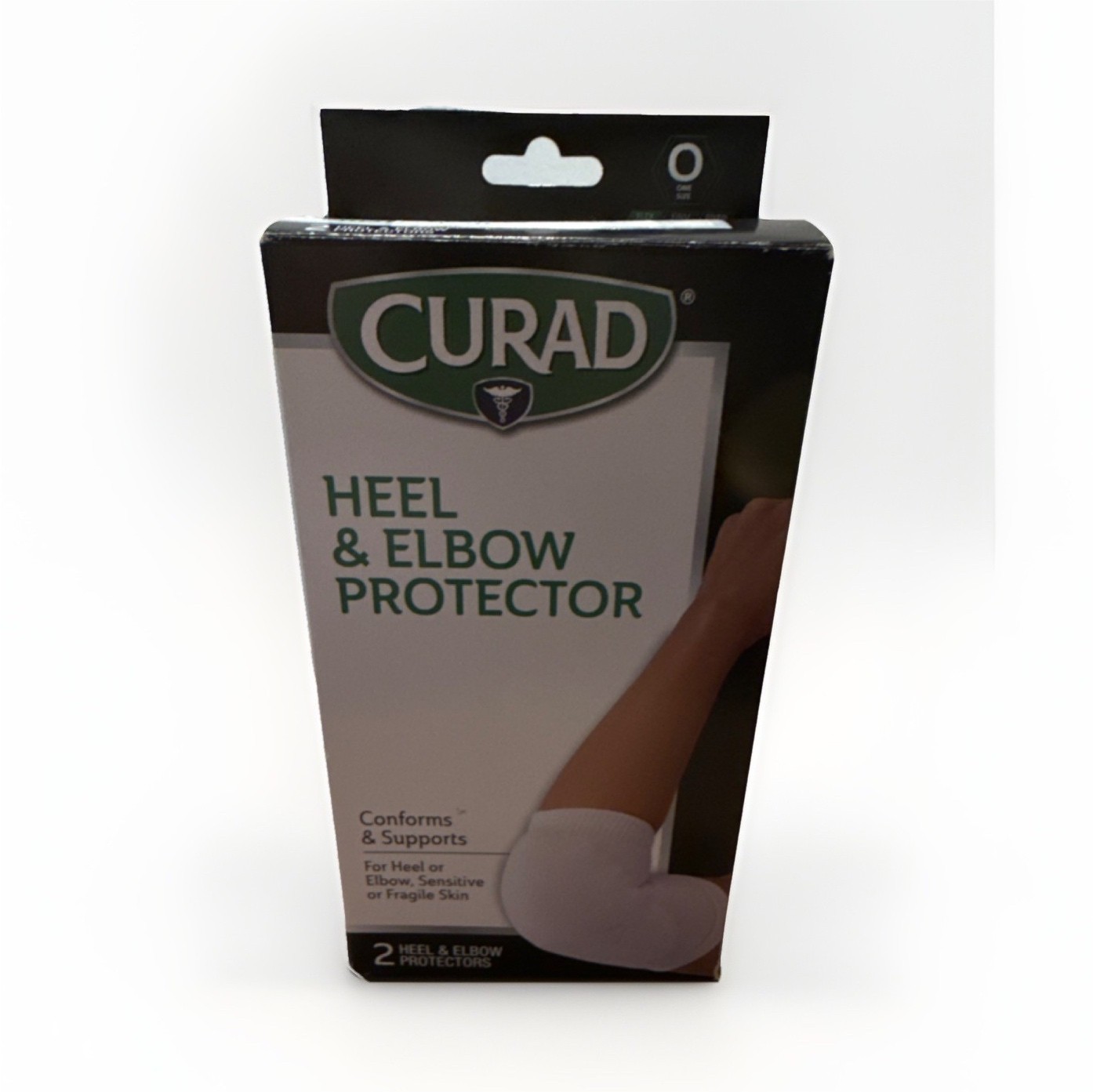CURAD Heel & Elbow Protector Elastic Built-in Pad White One Size Pull-over