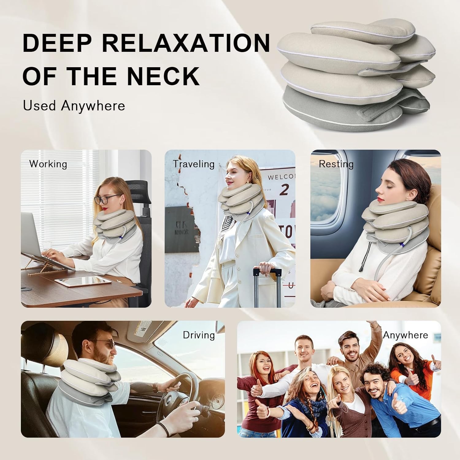 Neck Stretcher with Brace – Inflatable Cervical Traction Device for Neck Pain…