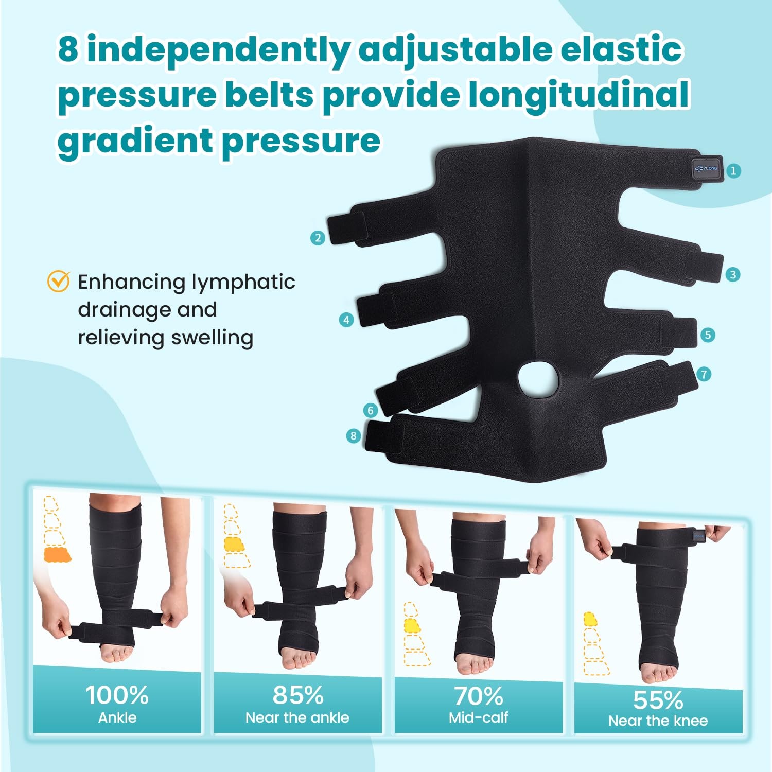 Sylong Calf Foot Compression Wrap Sleeve XL