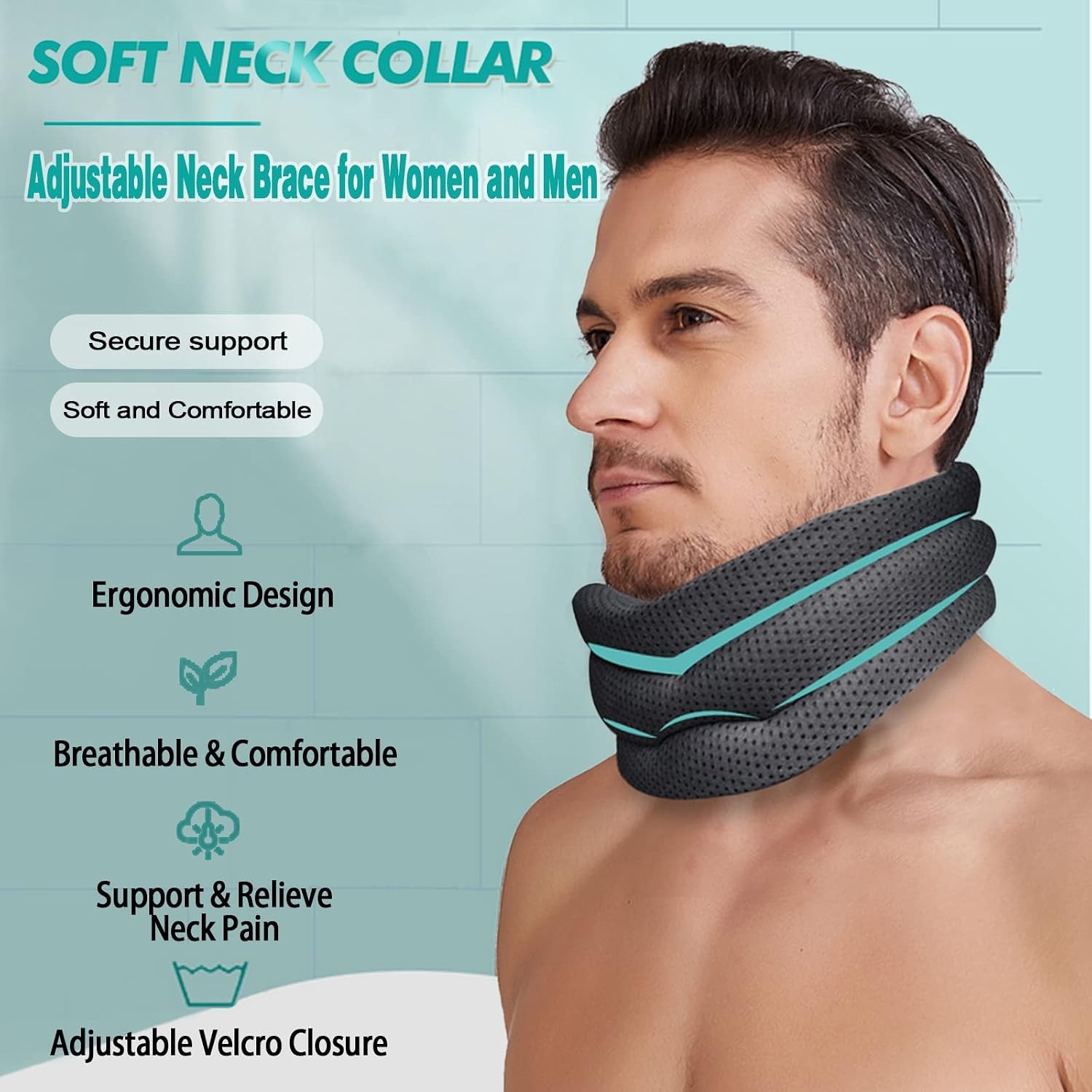 Adjustable Soft Foam Cervical Neck Pain Relief Support Collar for Neck Support