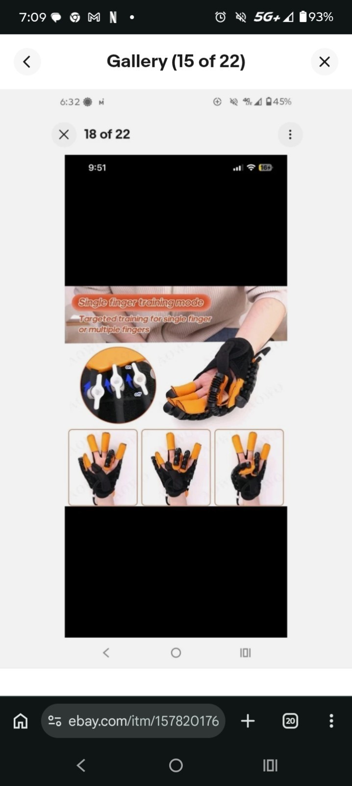 Hand Function Rehabilitation Training Device RIGHT/ LARGE / USA – NEW