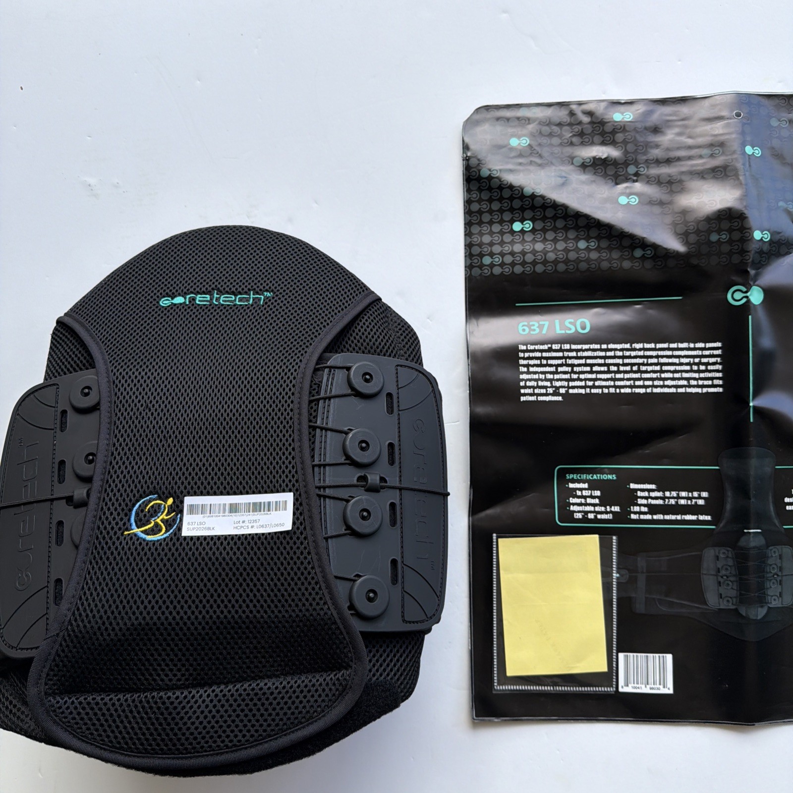 Coretech 3 in 1 Back Brace Black Adjustable S-4XL SUP2026BLK637