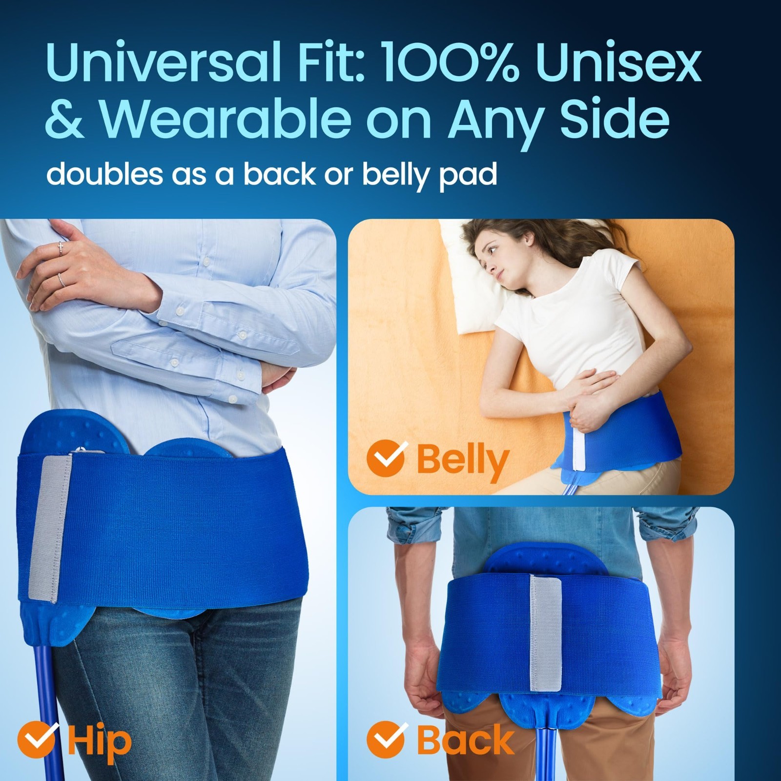 PhysioNatural Hip Pad with Quick Connect and Disconnect Couplings for Post-Opera