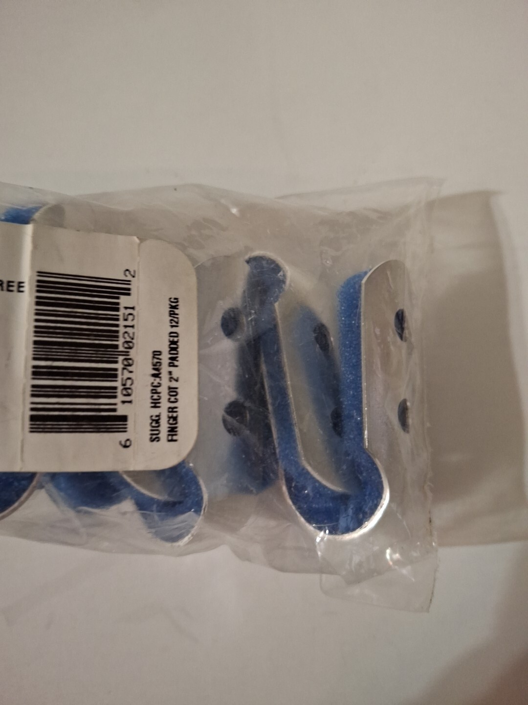 FINGER COT 2″ Padded 12/pkg foam Lined aluminum slints