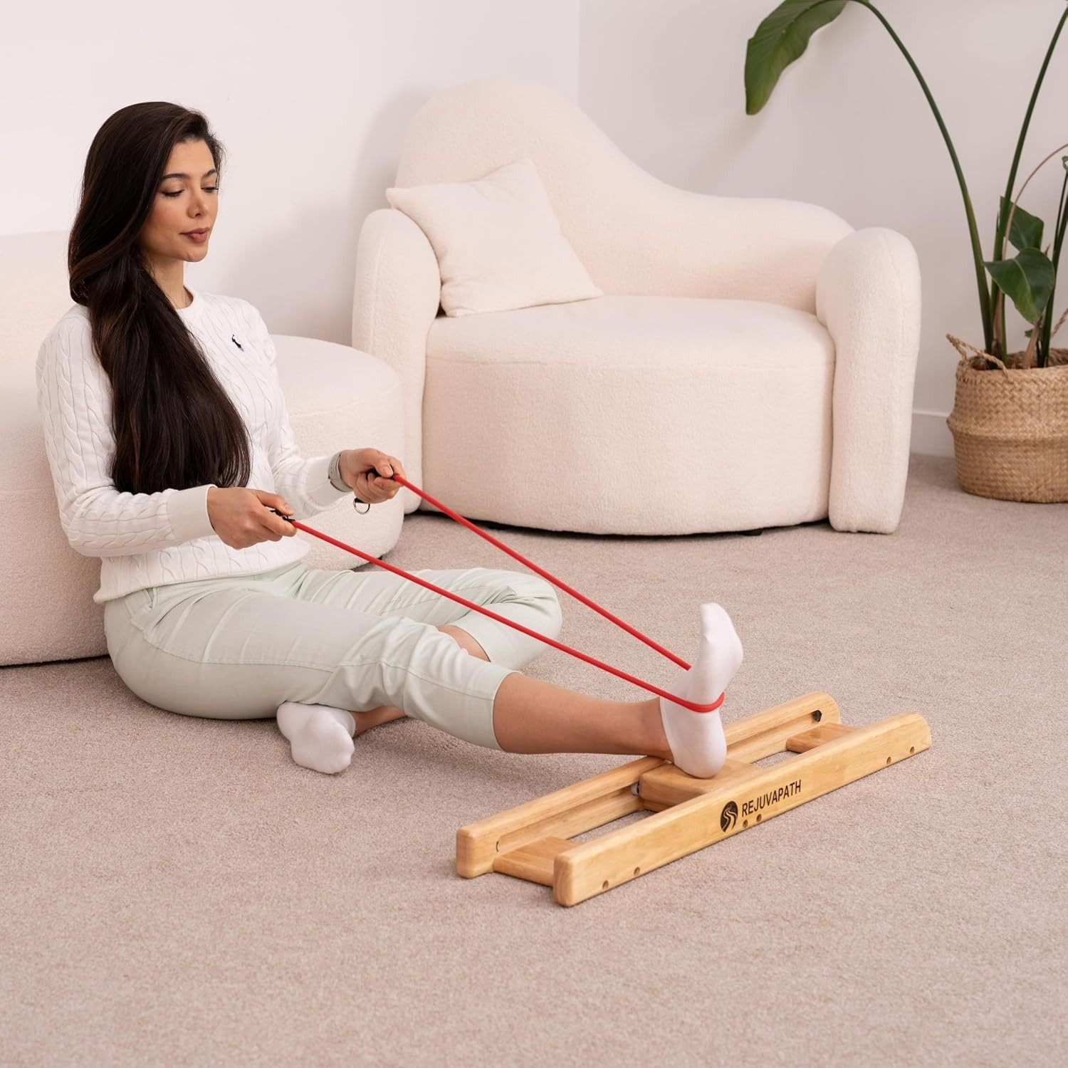 Portable Oak Slide Board – Knee & Hip Rehabilitation for Post-Surgery Recovery