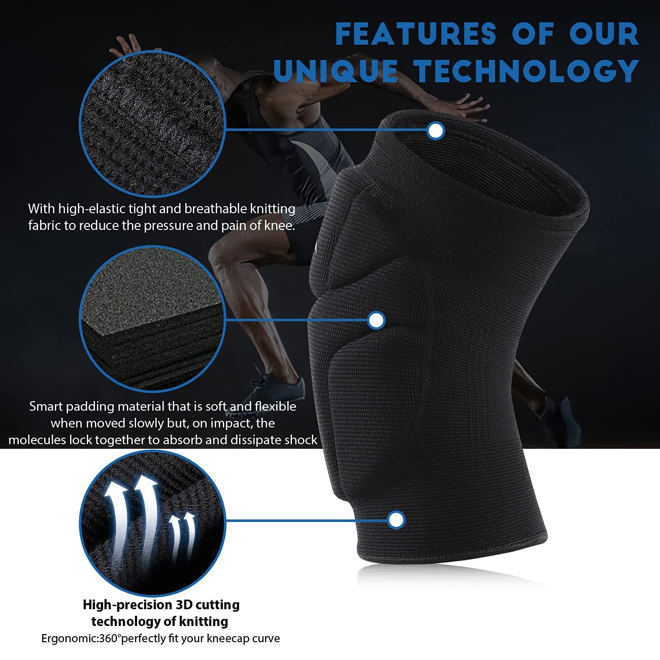 Volleyball Knee Pads,Knee Compression Sleeve Support for Men Women with High …